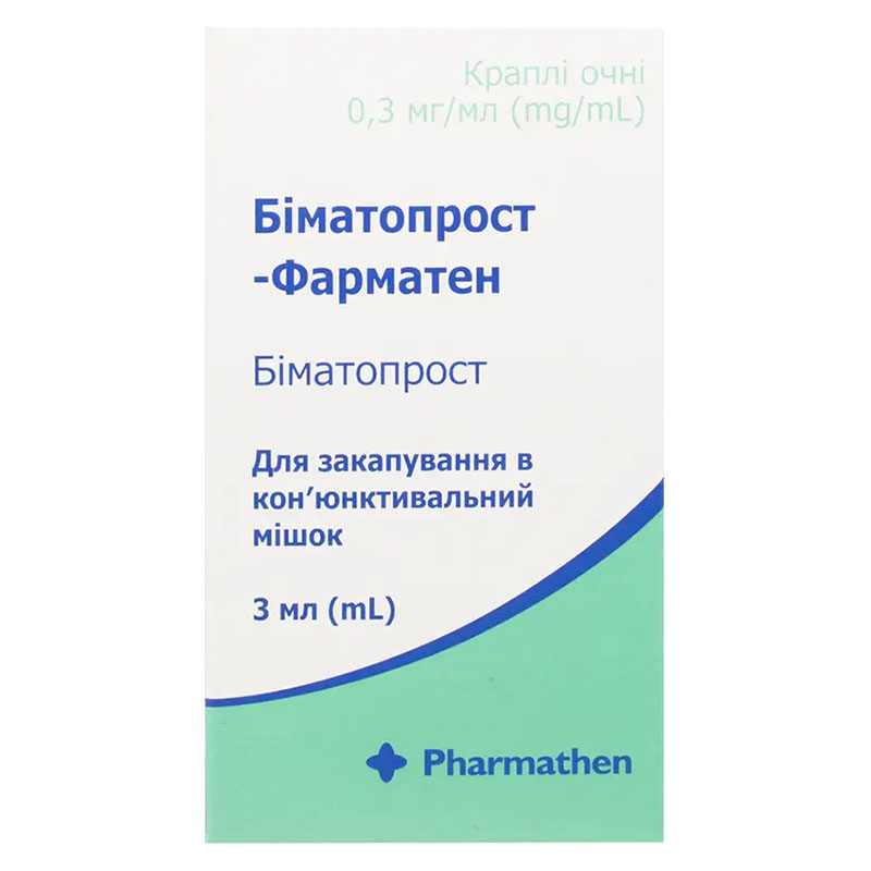 Биматопрост-Фарматен капли глаз.0,3мг/мл 3мл №1 фл.-кап. Биматопрост-Фарматен капли глаз.0,3мг/мл 3мл №1 фл.-кап.