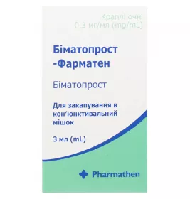 Біматопрост-Фарматен краплі очні 0,3мг/мл 3мл №1 фл.-крап.