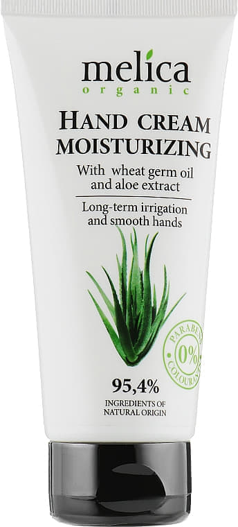 Крем Melica Organic Зволожуючий для рук з олією зародків пшениці та екстрактом алое 100 мл