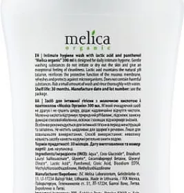 Засіб Melica Organic Для інтимної гігієни з молочною кислотою та пантенолом 300 мл