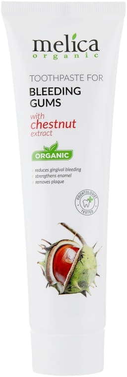 Зубна паста Melica Organic Для кровоточивих ясен з екстрактом каштанa 100 мл