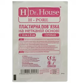*Повязка пласт. H Dr.House Н-Pore 6 см*8 см нетканая основа