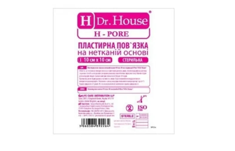 *Пов'язка пласт. H Dr.House Н-Pore10 см*10 см неткана основа 