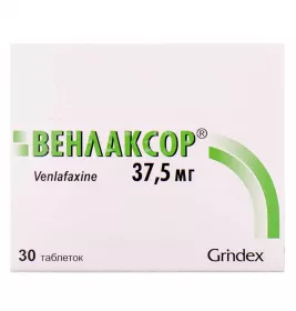 Венлаксор таблетки по 37.5 мг 30 шт. (10х3)