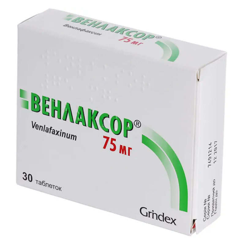 Венлаксор таблетки по 75 мг 30 шт. (10х3)