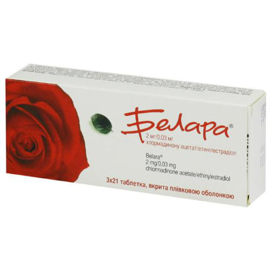 Белара таблетки по 2 мг/0.03 мг 63 шт. (21х3)