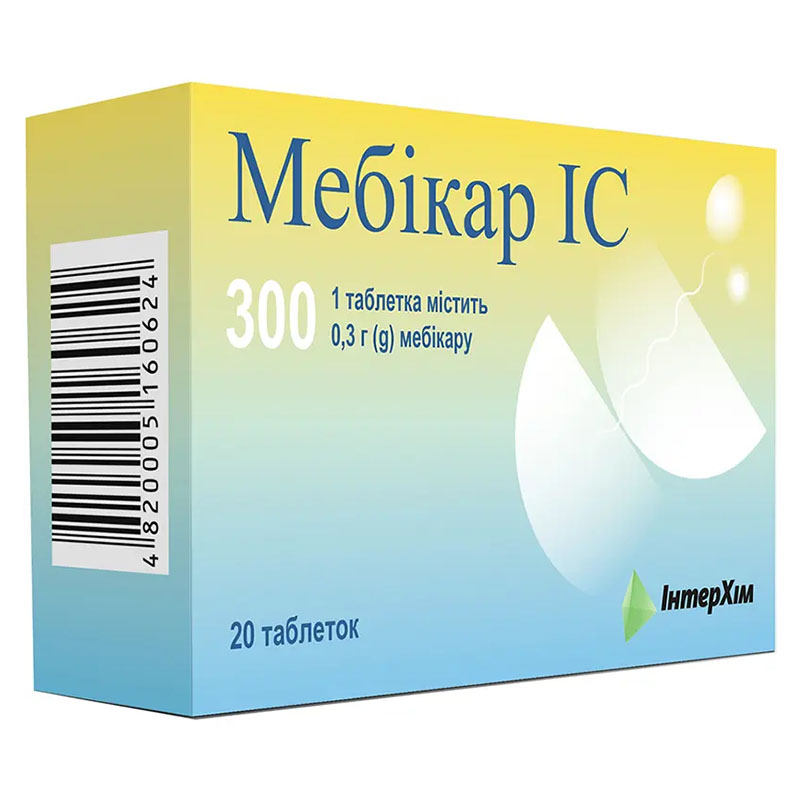 Мебикар IC таблетки по 0.3 г 20 шт. (10х2) Мебикар IC таблетки по 0.3 г 20 шт. (10х2)