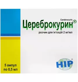 Цереброкурин розчин для ін'єкцій 2 мг/мл в ампулах 0.5 мл 5 шт.