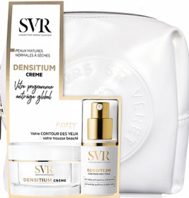 *Набір SVR Денсітіум крем 50 мл+Денсітіум крем для шкіри навколо контуру очей 15 мл, упакований в косметичку