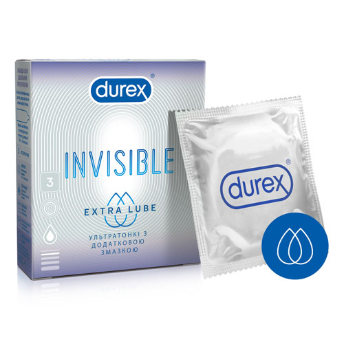 Презервативи Durex Invisible Extra Lube с дод.змазкою №3