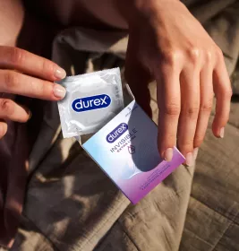 Презервативи латексні з силіконовою змазкою DUREX® Invisible Extra Lube (ультратонкі з додатковою змазкою), З шт