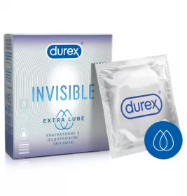 Презервативи Durex Invisible Extra Lube с дод.змазкою №3