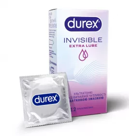 Презервативы Durex Invisible Extra Lube с доп.смазкой №12