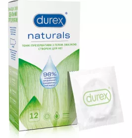 Презервативы Durex Naturals латекс.с гель-смазкой тонкие №12