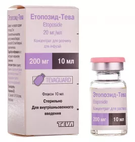 Етопозид-Тева концентрат 20 мг/мл по 10 мл у флаконі 1 шт.