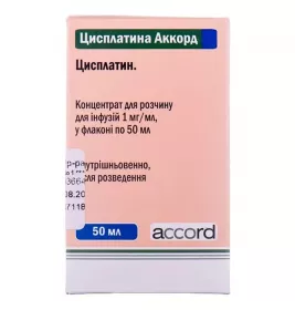 Цисплатина Аккорд концентрат 1 мг/мл по 50 мл у флаконі 1 шт.