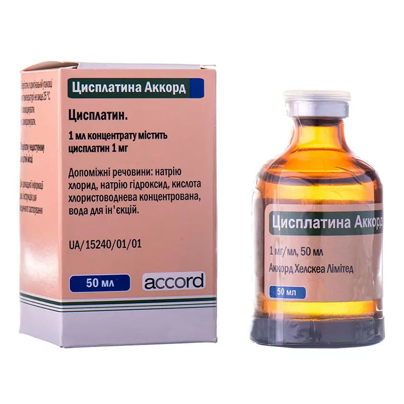 Цисплатина Аккорд концентрат 1 мг/мл по 50 мл у флаконі 1 шт.