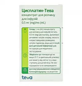 Цисплатин-Тева концентрат 0.5 мг/мл по 100 мл у флаконі 1 шт.