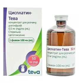 Цисплатин-Тева концентрат 0.5 мг/мл по 100 мл у флаконі 1 шт.