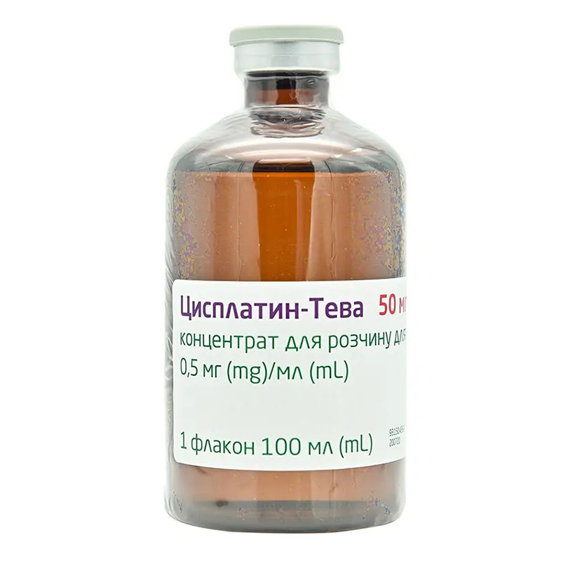 Цисплатин-Тева концентрат 0.5 мг/мл по 100 мл у флаконі 1 шт.