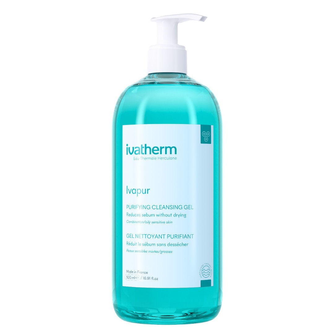 Гель-пінка Ivatherm Очищувальна для комбінованої або жирної чутливої шкіри VAPUR 500мл