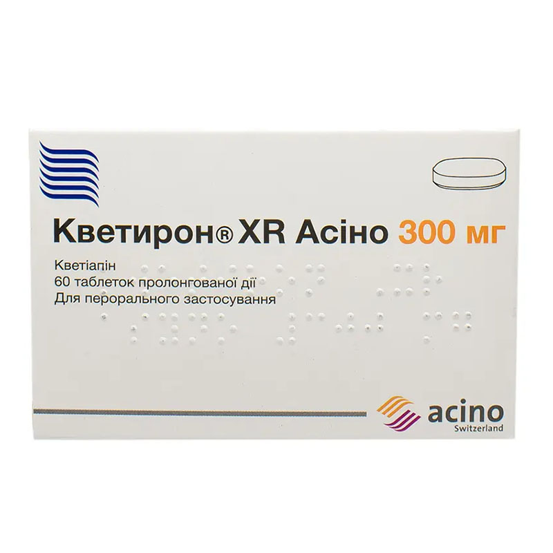 Кветирон XR таблетки по 300 мг 60 шт. (10х6) Кветирон XR таблетки по 300 мг 60 шт. (10х6)