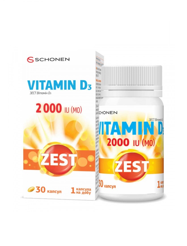 Зест Вітамін D3 2000 МО капс. №30