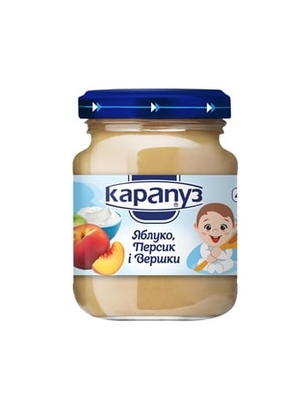*Пюре Карапуз яблуко-персик з вершками ск/б 125г