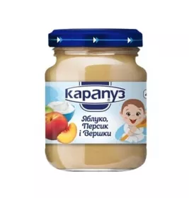 *Пюре Карапуз яблуко-персик з вершками ск/б 125г