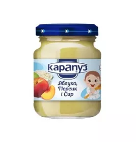 *Пюре Карапуз яблоко-персик с творогом 125г
