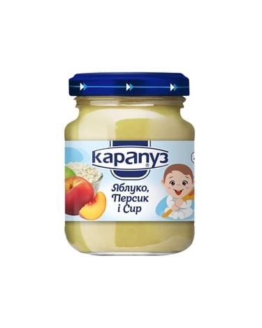 *Пюре Карапуз яблуко-персик з сиром ск/б 125г