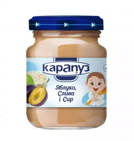 *Пюре Карапуз яблоко-слива с творогом 125г