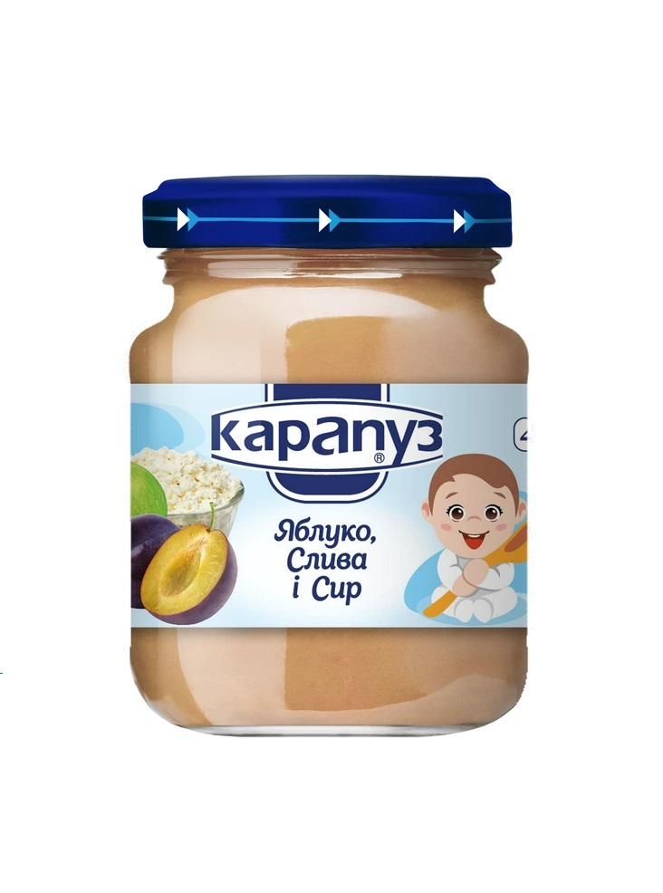 *Пюре Карапуз яблуко-слива з сиром ск/б 125г