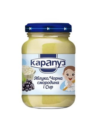 *Пюре Карапуз яблуко-чорна смородиназ сиром ск/б 125г