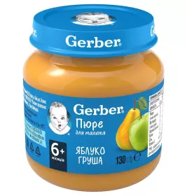 *Пюре Gerber Яблоко и груша 130г