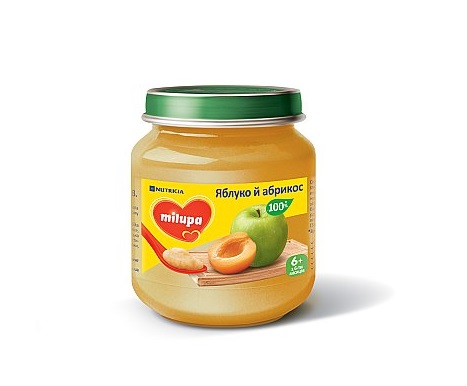 Пюре Milupa фруктове Яблуко і Абрикос 125г
