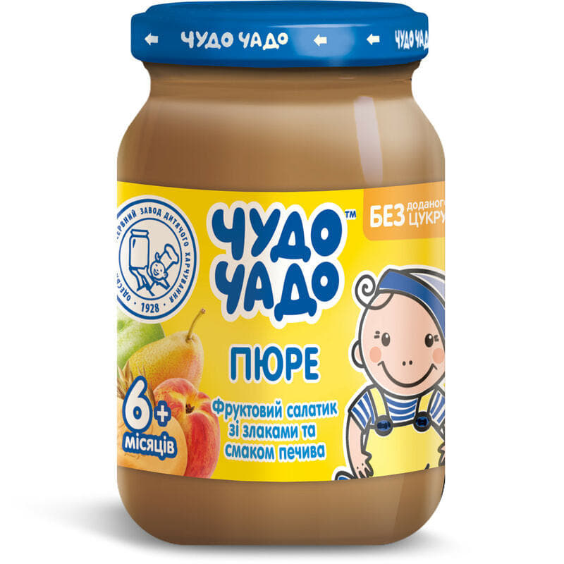 *Пюре Чудо-чадо Фруктовый салатик с печеньем и злаками 170г *Пюре Чудо-чадо Фруктовый салатик с печеньем и злаками 170г