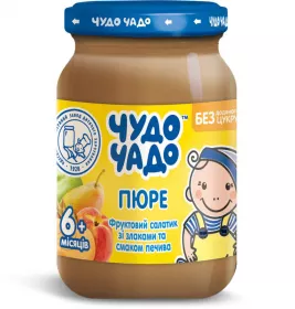 *Пюре Чудо-чадо Фруктовый салатик с печеньем и  злаками 170г