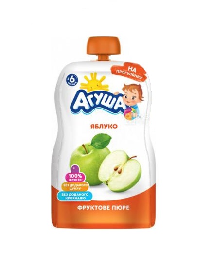 *Пюре Агуша Яблуко 90 г (пауч)