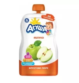 *Пюре Агуша Яблуко 90 г (пауч)