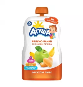 *Пюре Агуша Яблуко-банан-печиво 90 г (пауч)