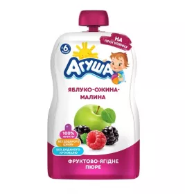 *Пюре Агуша Яблуко-ожина-малина 90 г (пауч)