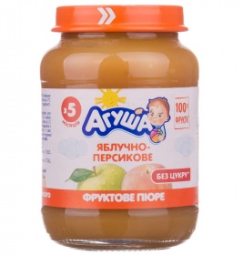 Пюре Агуша Яблучно-персикове для дітей з 5 місяців 190г