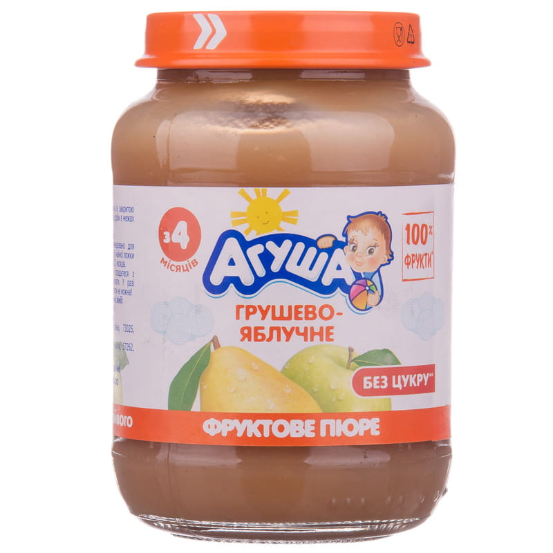 Пюре Агуша Грушево-яблучне для дітей з 4 місяців 190г