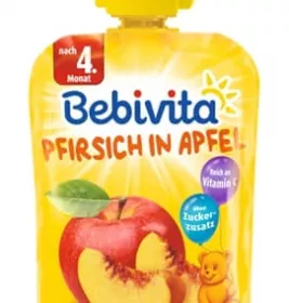 *Пюре Bebivita 19053 Персик-яблоко 90г пауч