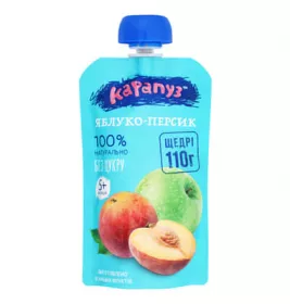 *Пюре Карапуз яблуко-персик 110г пауч