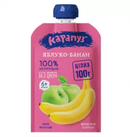 *Пюре Карапуз яблуко-банан 110г пауч