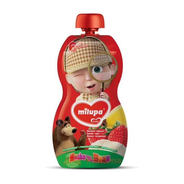 *Пюре Milupa МВ фруктове Банан, Полуниця з 6 міс 100г (пауч)