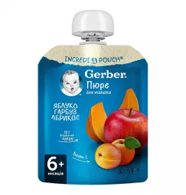 Пюре Gerber Яблуко, Гарбуз, Абрикос 90г (пауч)
