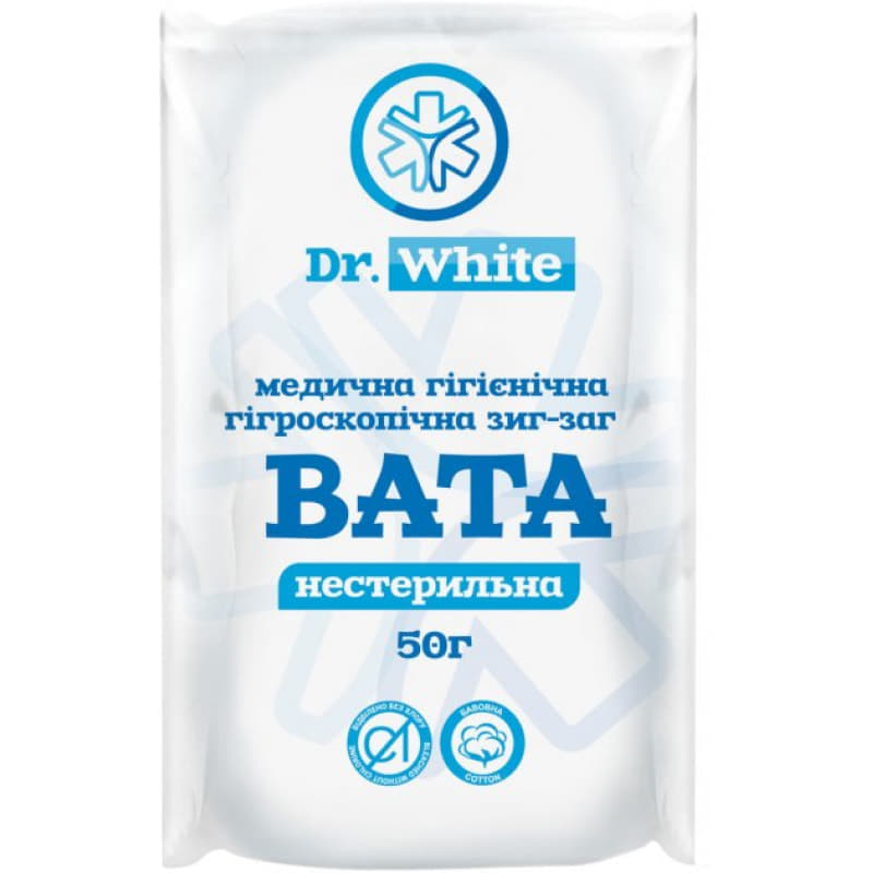 *Вата Dr.White н/ст. 50г зиг-заг *Вата Dr.White н/ст. 50г зиг-заг